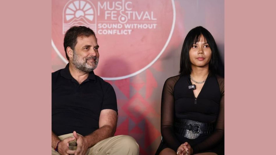 Meghalaya rapper Reble rocks Northeast Music Festival with Rahul Gandhi in the crowd Meghalaya rapper Reble rocks Northeast Music Festival with Rahul Gandhi in the crowd