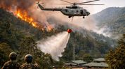Forest fire near military station in Arunachal; IAF helicopter deployed Forest fire near military station in Arunachal; IAF helicopter deployed
