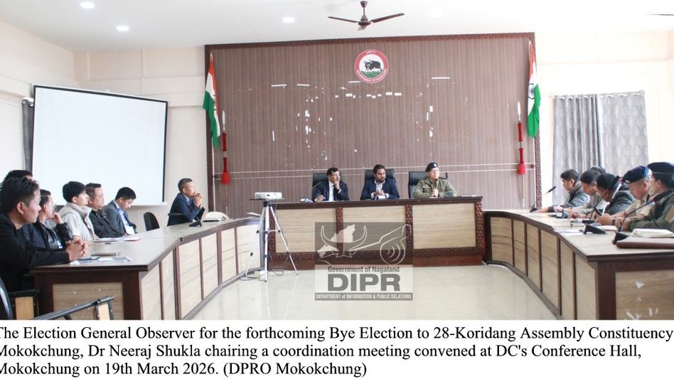 Election General Observer reviews poll preparedness for Koridang By-Election in Nagaland's Mokokchung Election General Observer reviews poll preparedness for Koridang By-Election in Nagaland's Mokokchung