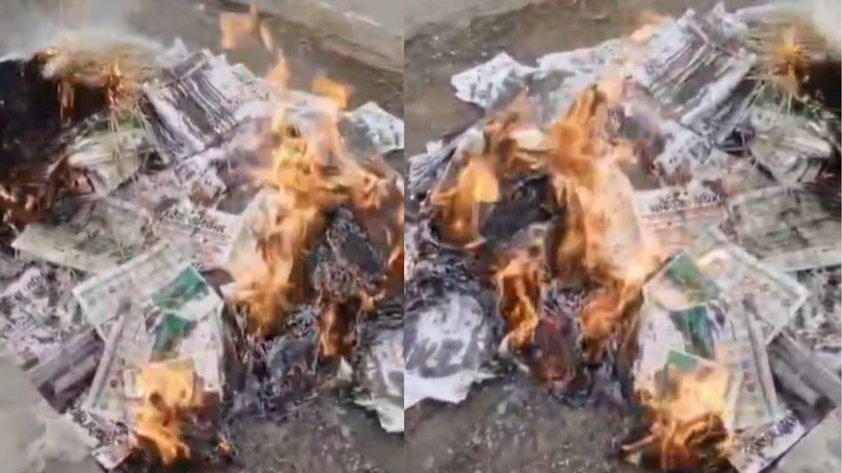 Row erupts after copies of Assamese newspaper burnt; opposition points finger at BJP Row erupts after copies of Assamese newspaper burnt; opposition points finger at BJP