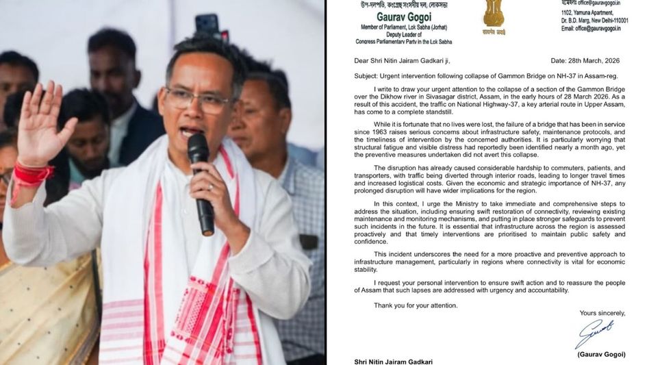 'Warnings ignored': Gaurav Gogoi writes to Gadkari after Gammon Bridge collapse cuts off Upper Assam 'Warnings ignored': Gaurav Gogoi writes to Gadkari after Gammon Bridge collapse cuts off Upper Assam