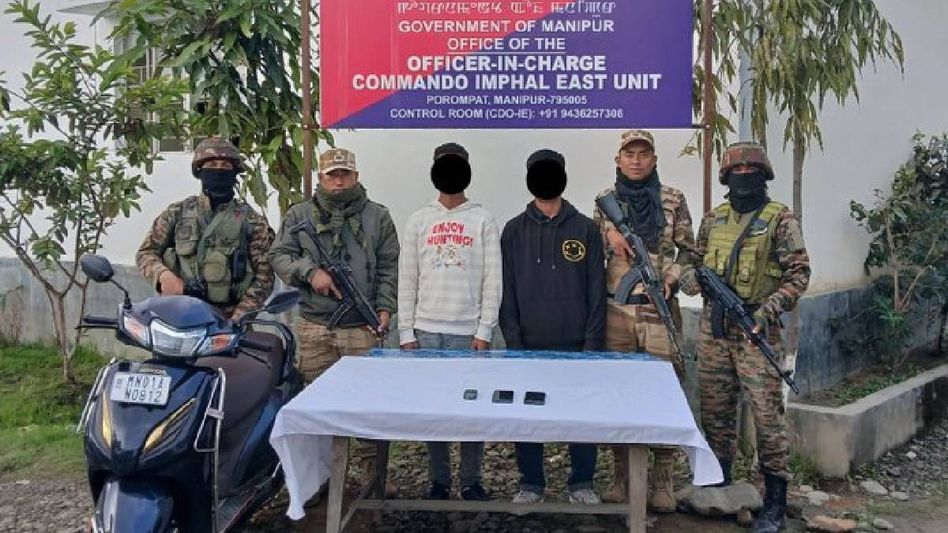 Security forces arrest three alleged extortionists linked to insurgent groups in Manipur Security forces arrest three alleged extortionists linked to insurgent groups in Manipur