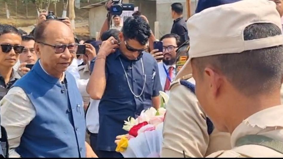 Manipur CM Khemchand Singh reaches Jiribam on first road visit since unrest Manipur CM Khemchand Singh reaches Jiribam on first road visit since unrest