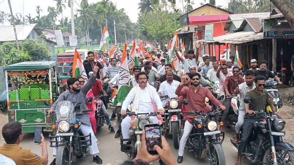 Congress candidate Rekibuddin Ahmed stuns with massive bike rally in Chamaria ahead of polls Congress candidate Rekibuddin Ahmed stuns with massive bike rally in Chamaria ahead of polls