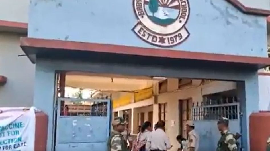 Repolling underway at Babyland English High School polling station in Assam's Sribhumi Repolling underway at Babyland English High School polling station in Assam's Sribhumi