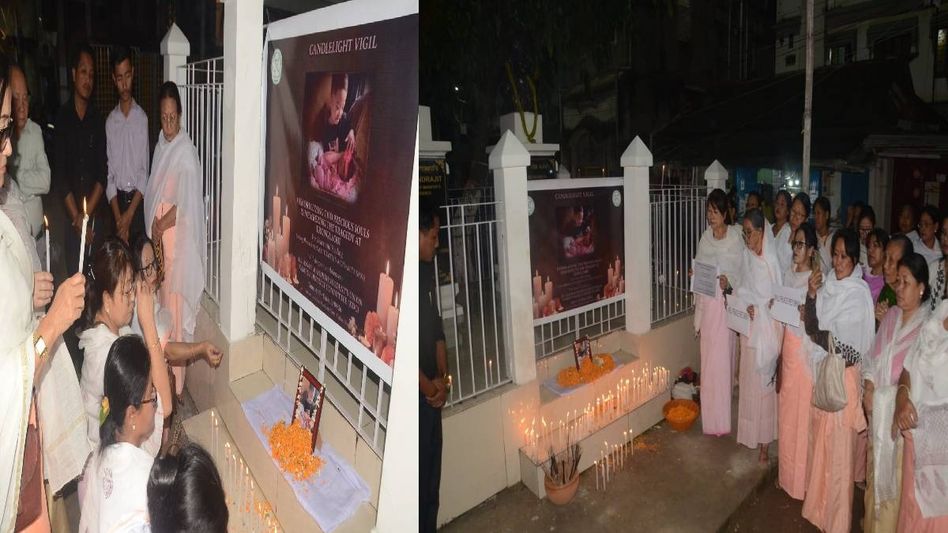 Women hold candlelight vigil at Guwahati's Manipuri Rajbari for victims of Tronglaobi attack Women hold candlelight vigil at Guwahati's Manipuri Rajbari for victims of Tronglaobi attack