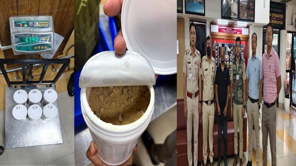 Suspected drug peddler held with narcotics at Tulihal Airport; triggers violence, arson in Bishnupur Suspected drug peddler held with narcotics at Tulihal Airport; triggers violence, arson in Bishnupur