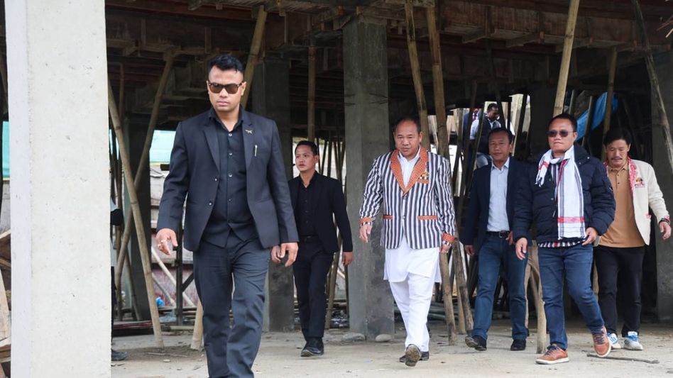 Arunachal Home Minister Mama Natung reviews construction of women police station in Koloriang Arunachal Home Minister Mama Natung reviews construction of women police station in Koloriang