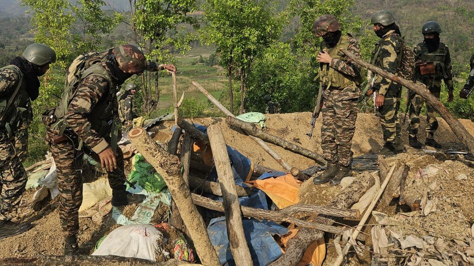 Joint forces destroy 10 bunkers in Manipur hills during NH-202 operations Joint forces destroy 10 bunkers in Manipur hills during NH-202 operations