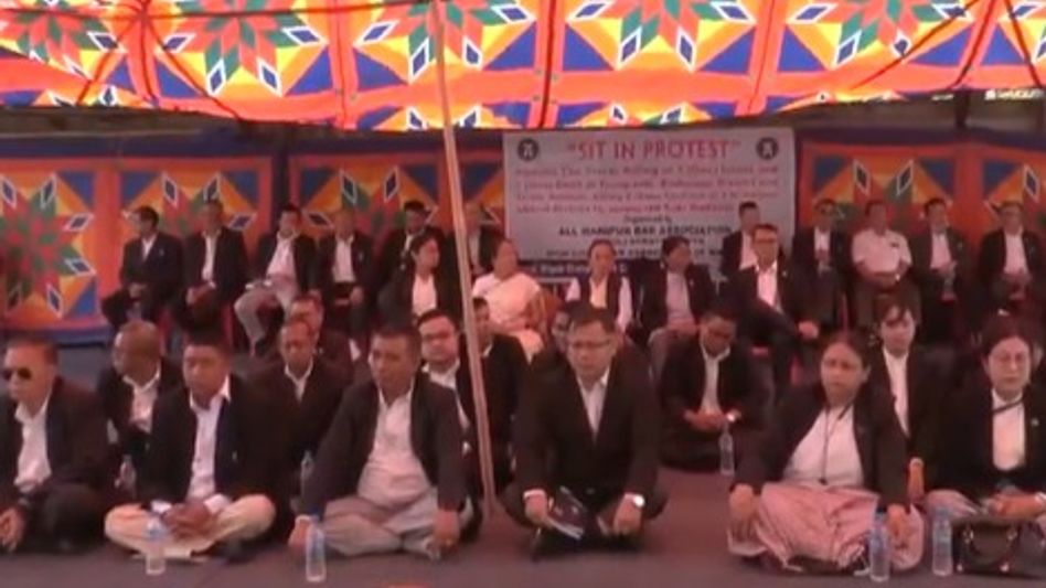 Lawyers protest in Manipur's Imphal over Tronglaobi, Ukhrul civilian killings Lawyers protest in Manipur's Imphal over Tronglaobi, Ukhrul civilian killings