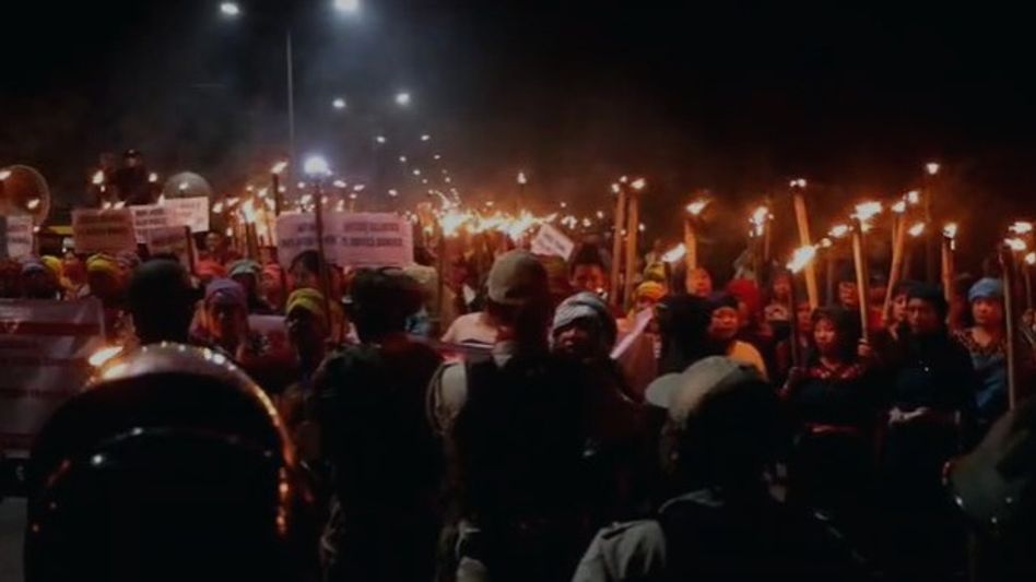 Manipur protest over blast victims erupts into clashes with police Manipur protest over blast victims erupts into clashes with police