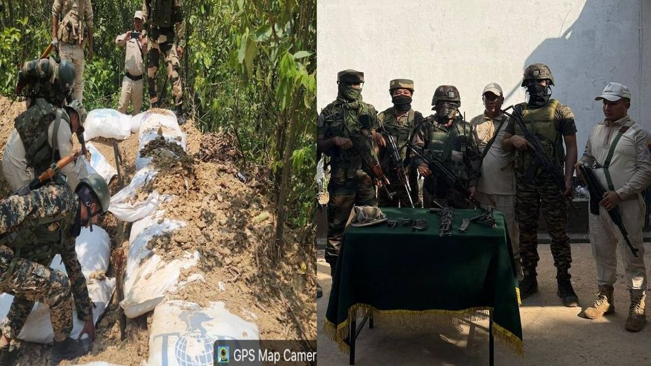 Manipur: Security forces destroy six illegal bunkers, recover arms and ammunition during search operations Manipur: Security forces destroy six illegal bunkers, recover arms and ammunition during search operations