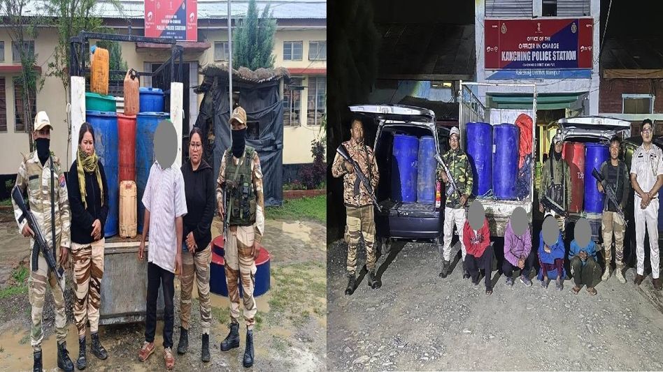 Manipur police seize illegal fuel consignments bound for Moreh, five drivers arrested Manipur police seize illegal fuel consignments bound for Moreh, five drivers arrested