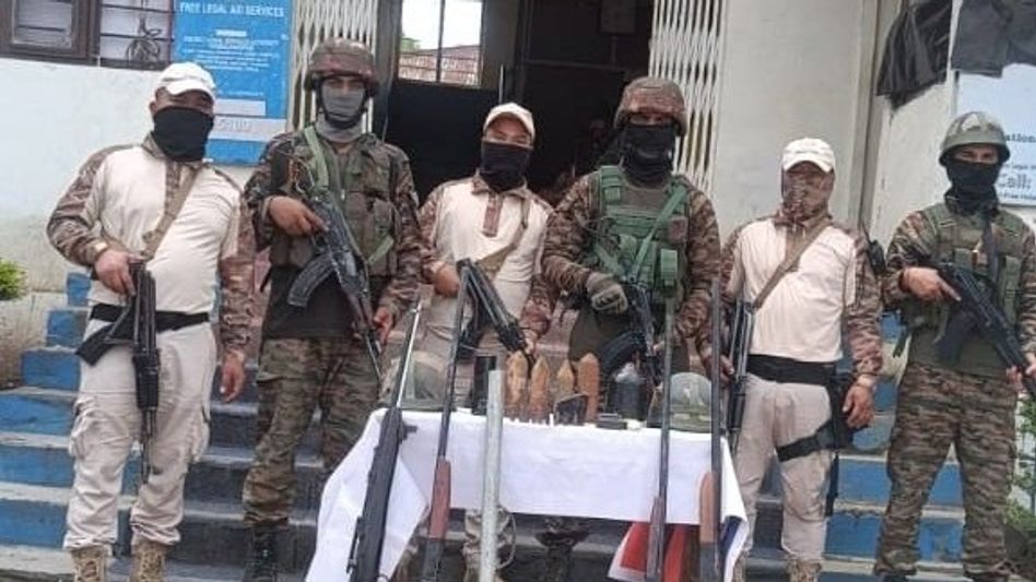Manipur police recover arms, IEDs and rocket shells in Churachandpur search operation Manipur police recover arms, IEDs and rocket shells in Churachandpur search operation