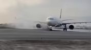 Turkish airlines flight suffers tyre fire during landing in Nepal's Kathmandu; all passengers safe Turkish airlines flight suffers tyre fire during landing in Nepal's Kathmandu; all passengers safe