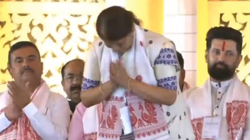 Ajanta Neog takes oath as Minister-designate for second consecutive term in BJP-led Assam government Ajanta Neog takes oath as Minister-designate for second consecutive term in BJP-led Assam government