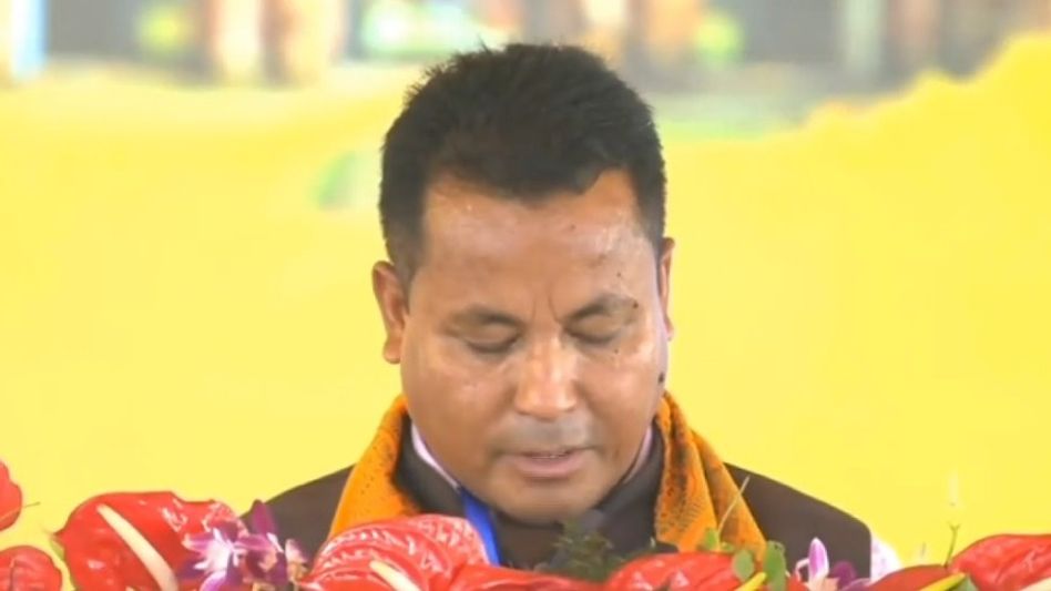 Charan Boro takes oath in Bodo as Minister-designate in BJP-Led NDA government in Assam Charan Boro takes oath in Bodo as Minister-designate in BJP-Led NDA government in Assam