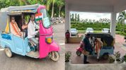Tripura Power Minister reaches secretariat in E-Auto, withdraws escorts Tripura Power Minister reaches secretariat in E-Auto, withdraws escorts