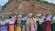 Manipur: Residents, women protest alleged large-scale earth cutting at Leimaching Hill in Imphal East Manipur: Residents, women protest alleged large-scale earth cutting at Leimaching Hill in Imphal East