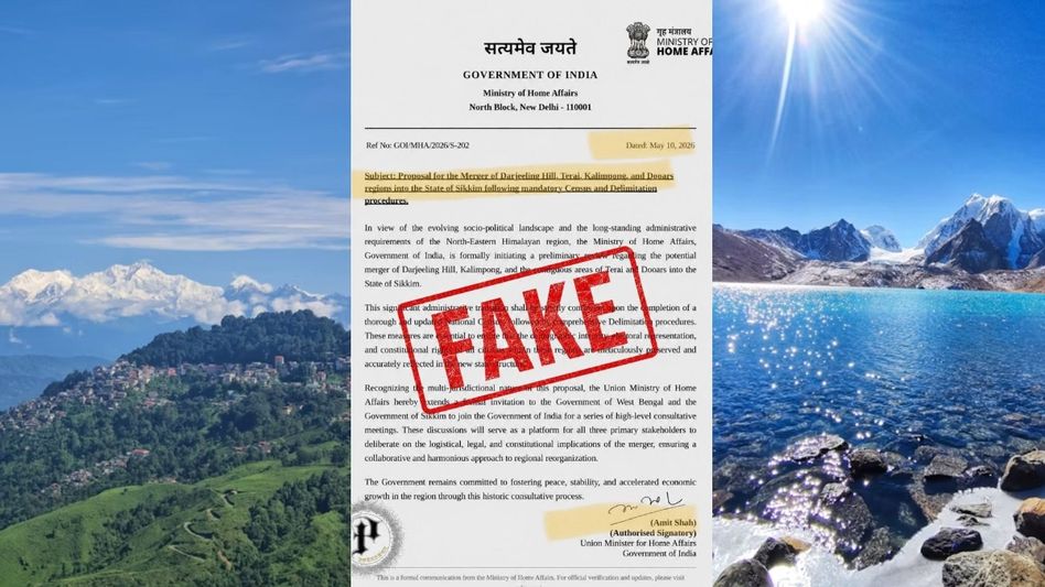 Forged Home Ministry notification on Darjeeling-Sikkim merger goes viral, parties threaten action Forged Home Ministry notification on Darjeeling-Sikkim merger goes viral, parties threaten action