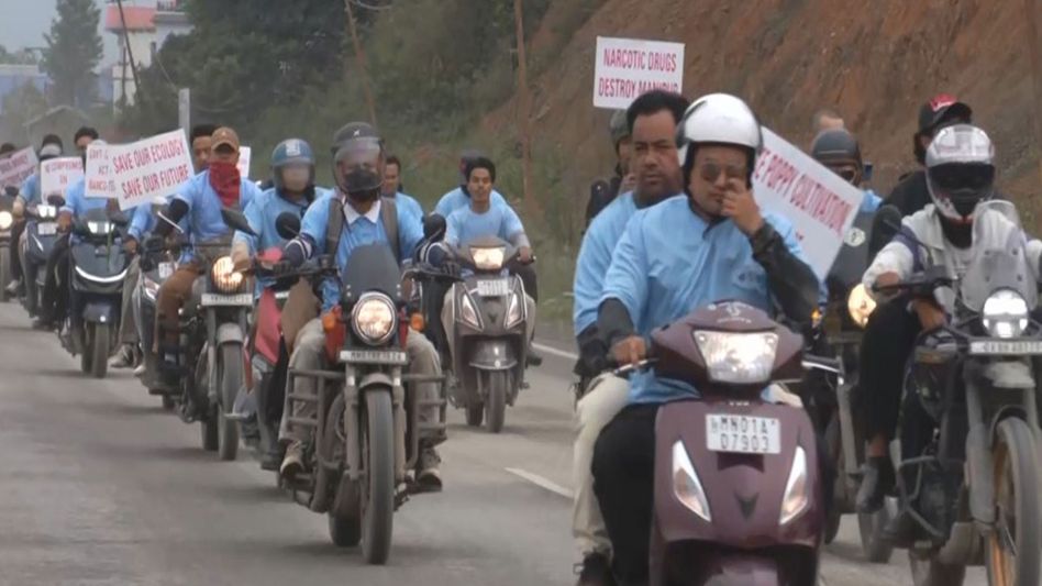 Bike rally against 'narco-terrorism' draws hundreds across Manipur Bike rally against 'narco-terrorism' draws hundreds across Manipur