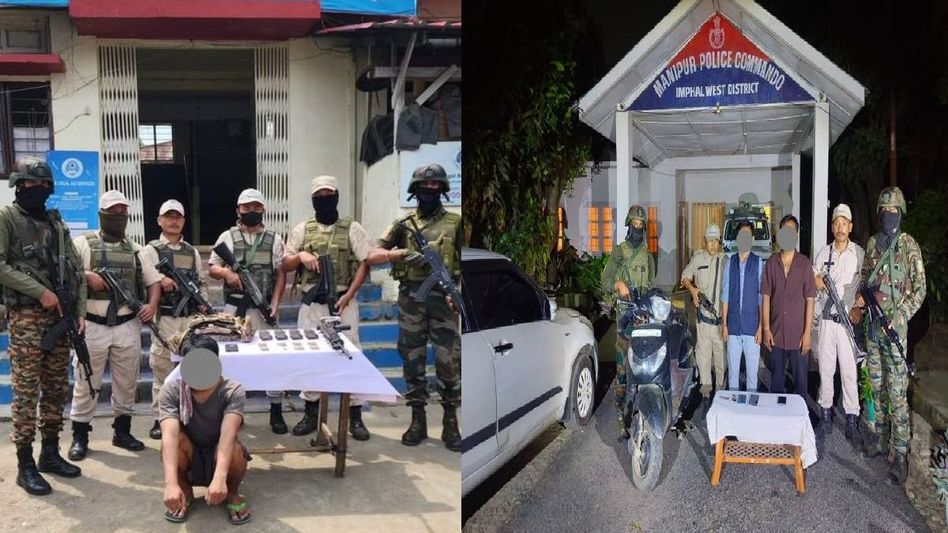 Security forces arrest five insurgent cadres across Manipur, arms and ammunition seized Security forces arrest five insurgent cadres across Manipur, arms and ammunition seized