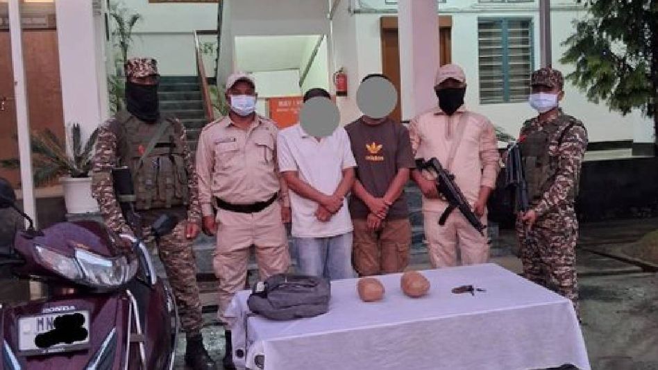 Manipur: Two arrested with suspected brown sugar worth crores near CMC hospital at Koirengei Manipur: Two arrested with suspected brown sugar worth crores near CMC hospital at Koirengei