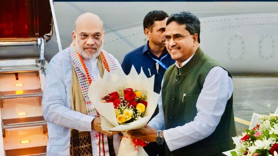 Union Home Minister Amit Shah arrives in Tripura on two-day visit Union Home Minister Amit Shah arrives in Tripura on two-day visit