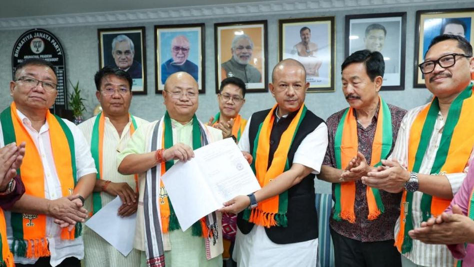 Arunachal BJP chief hands over Rajya Sabha ticket to Tai Tagak Arunachal BJP chief hands over Rajya Sabha ticket to Tai Tagak