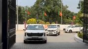 Assam ministers carpool to BJP headquarters in response to PM Modi’s call for austerity Assam ministers carpool to BJP headquarters in response to PM Modi’s call for austerity