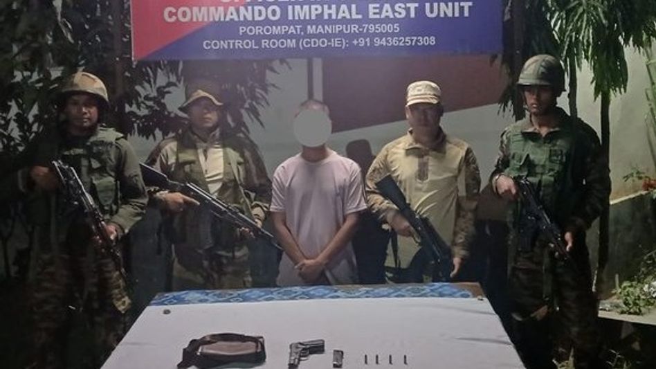 Manipur police arrest KCP (MFL) cadre in Imphal East, seize pistol and live rounds Manipur police arrest KCP (MFL) cadre in Imphal East, seize pistol and live rounds