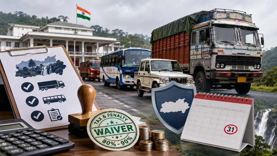 Meghalaya offers 80 per cent tax waiver for commercial vehicles, targets Rs 200 crore Meghalaya offers 80 per cent tax waiver for commercial vehicles, targets Rs 200 crore