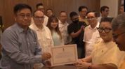 Former Manipur BJP president Adhikarimayum Sharda Devi elected unopposed to Rajya Sabha Former Manipur BJP president Adhikarimayum Sharda Devi elected unopposed to Rajya Sabha