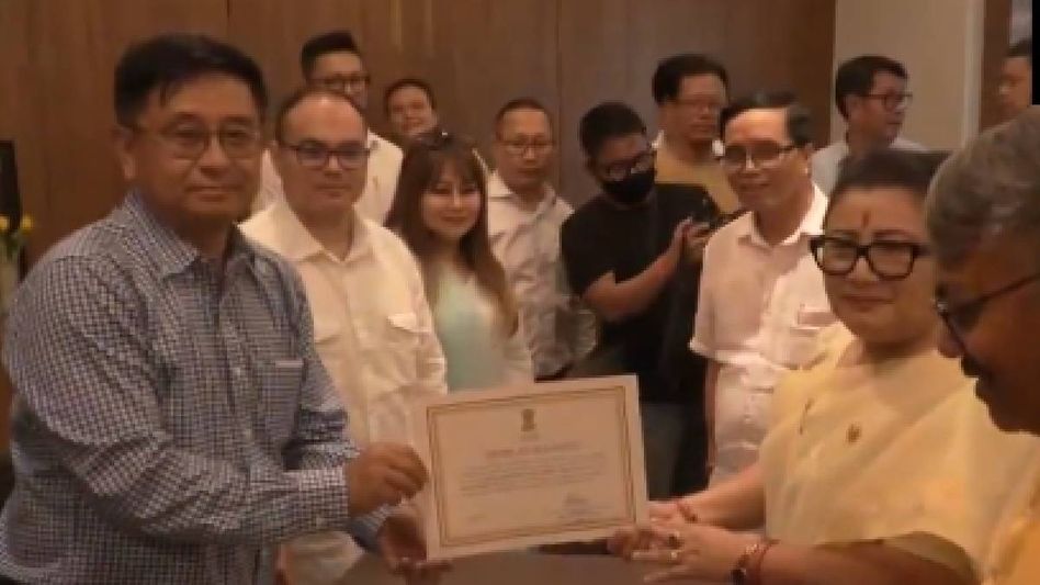 Former Manipur BJP president Adhikarimayum Sharda Devi elected unopposed to Rajya Sabha Former Manipur BJP president Adhikarimayum Sharda Devi elected unopposed to Rajya Sabha