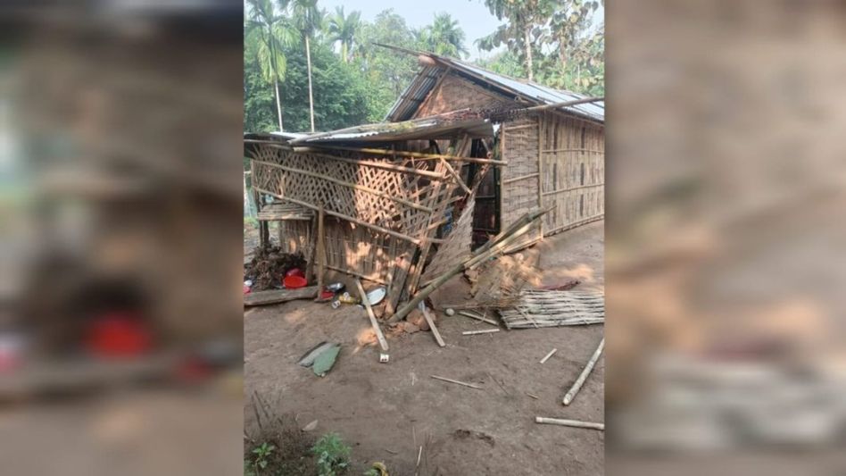 Wild elephants damage house in Meghalaya's South West Garo Hills; family escapes unhurt Wild elephants damage house in Meghalaya's South West Garo Hills; family escapes unhurt