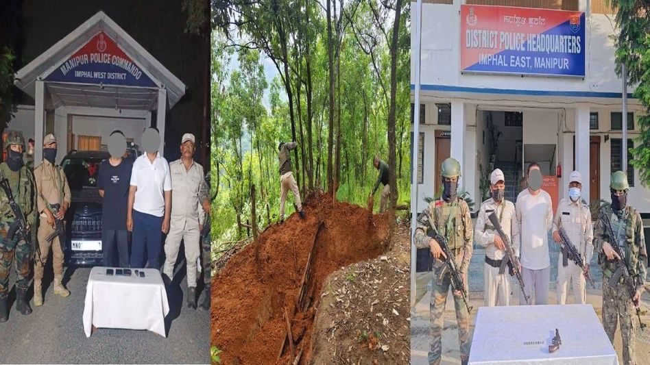 Security forces arrest four, recover arms; destroy 26 bunkers across Manipur Security forces arrest four, recover arms; destroy 26 bunkers across Manipur