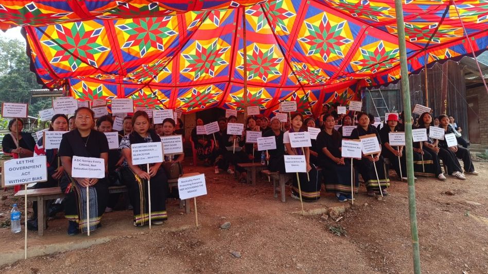 Kuki-Zo women begin indefinite sit-In in Manipur's Ukhrul over essential supplies access Kuki-Zo women begin indefinite sit-In in Manipur's Ukhrul over essential supplies access