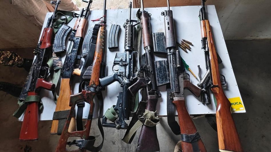 Massive arms haul recovered in joint security operation across Manipur's Kangpokpi hills Massive arms haul recovered in joint security operation across Manipur's Kangpokpi hills