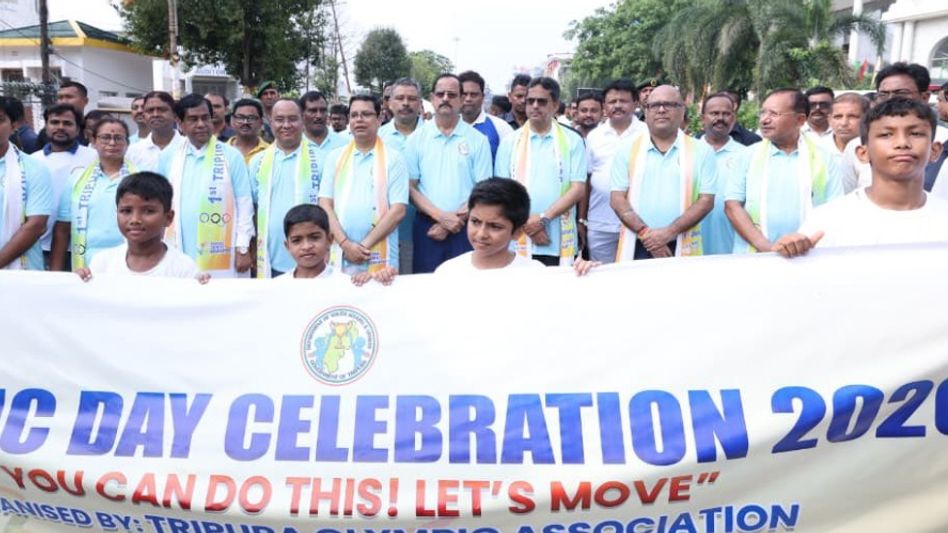 Tripura CM flags off Olympic Day rally, promotes sports and fitness Tripura CM flags off Olympic Day rally, promotes sports and fitness