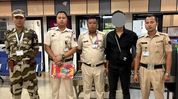 Manipur Police arrest passenger with suspected ganja at Imphal Airport Manipur Police arrest passenger with suspected ganja at Imphal Airport
