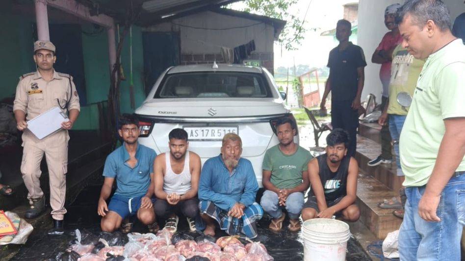 Assam police arrest five, recover suspected cow meat during Dhubri raid Assam police arrest five, recover suspected cow meat during Dhubri raid