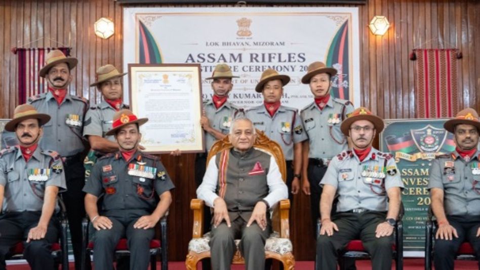 Mizoram governor honours 20th Battalion Assam Rifles for distinguished service Mizoram governor honours 20th Battalion Assam Rifles for distinguished service