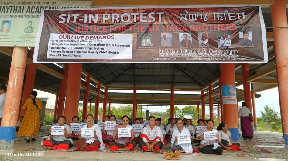 Sit-in protest in Manipur's Imphal demands justice for six slain Liangmai Naga civilians Sit-in protest in Manipur's Imphal demands justice for six slain Liangmai Naga civilians