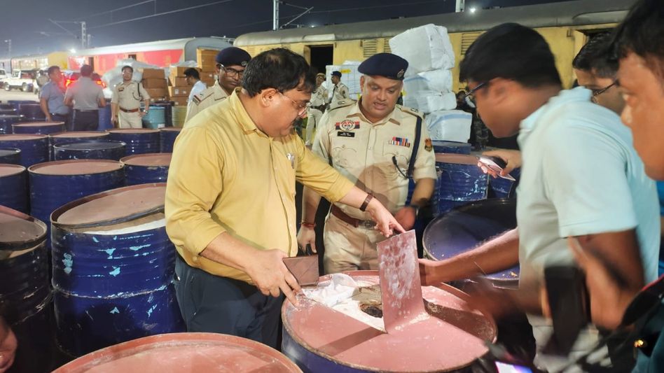 Banned cough syrup worth Rs 2.5 crore seized at Agartala Railway Station; over 39,000 bottles recovered Banned cough syrup worth Rs 2.5 crore seized at Agartala Railway Station; over 39,000 bottles recovered