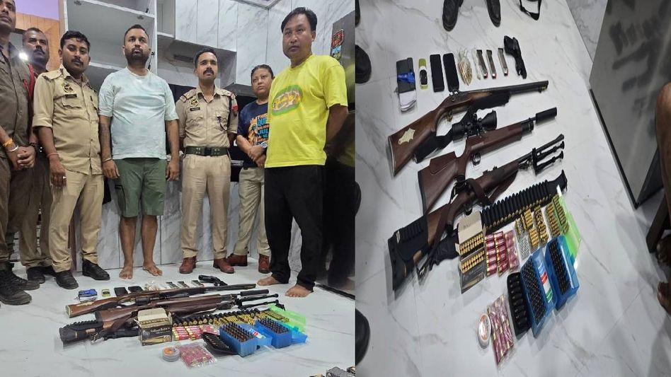 Guwahati police arrest man in armed extortion case, seize massive cache of firearms and ammunition Guwahati police arrest man in armed extortion case, seize massive cache of firearms and ammunition