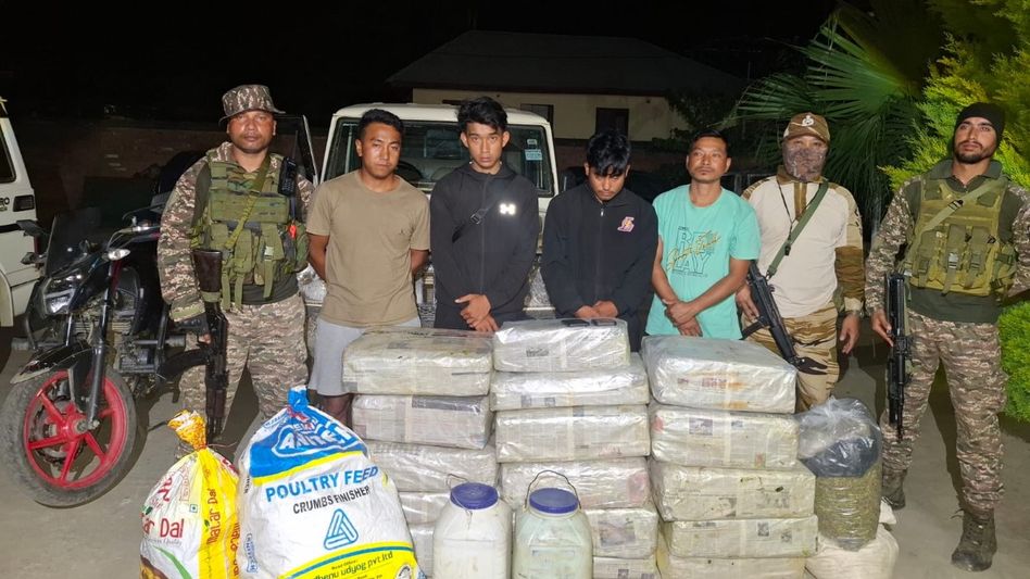 Manipur Police arrest four, seize 238.6 kg suspected ganja in Imphal East Manipur Police arrest four, seize 238.6 kg suspected ganja in Imphal East