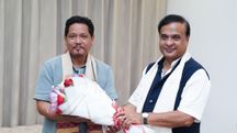 Meghalaya CM Conrad Sangma and Assam CM Himanta Biswa Sarma Meghalaya CM Conrad Sangma and Assam CM Himanta Biswa Sarma