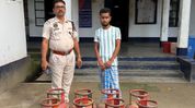 Assam: Rupahihat police seize 12 illegally stored domestic LPG cylinders, one arrested Assam: Rupahihat police seize 12 illegally stored domestic LPG cylinders, one arrested
