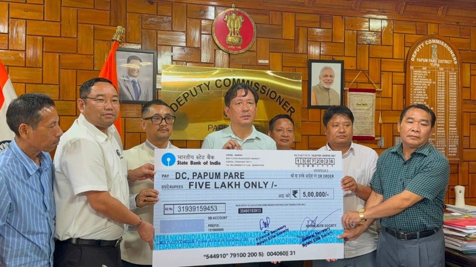 Nyishi Elite Society donates Rs 5 lakh for flash flood relief in Arunachal's Papum Pare Nyishi Elite Society donates Rs 5 lakh for flash flood relief in Arunachal's Papum Pare