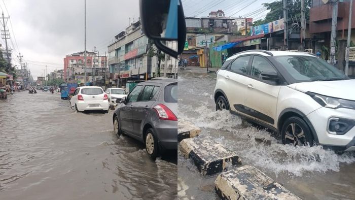 Photo: Beltola roads inundated by floodwaters (Priyanka Saharia)